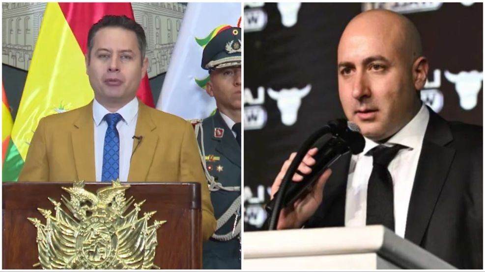 El vicepresidente boliviano Edmand Lara y Fernando Cerimedo.