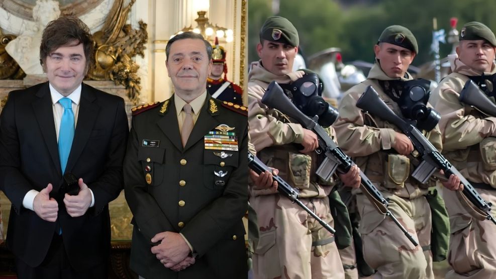 Javier milei y carlos presti / fuerzas armadas 2