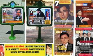 Fake news analógicas. Negar directamente los hechos documentados y todo tipo de invenciones en tapas de Szpolsky, un anticipo de las granjas de trolls hoy. 