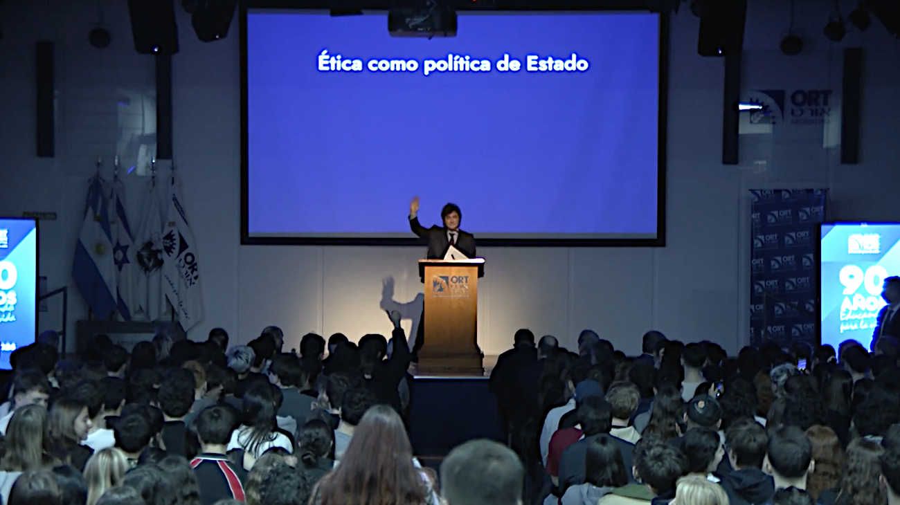 Javier Milei brindó una charla Colegio ORT 27082026