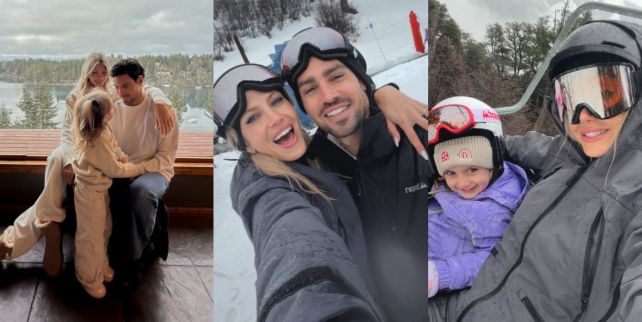 Cande Ruggeri y Nicolás Maccari junto a su hija Vita
