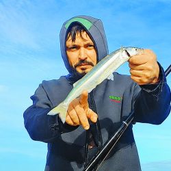 Los pescadores que se apostaron en la Escollera Sur y en playas de la Arenera del Faro volvieron a disfrutar del corno. 