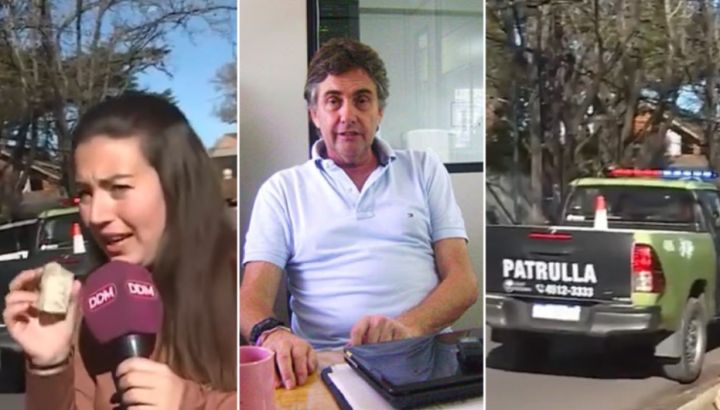 Alejandro Stoessel atacó a piedrazos a periodistas en la puerta de su casa y cayó la policía: el video