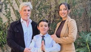 Lourdes Sánchez y el Chato Prada junto a su hijo Valentín