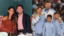 Antonela Roccuzzo, Lionel Messi y sus hijos