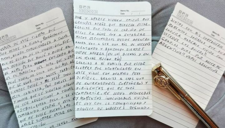 Carta de Messi Retiro de la selección argentina