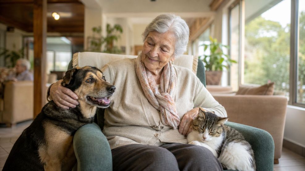 Perros y gatos en geriátricos