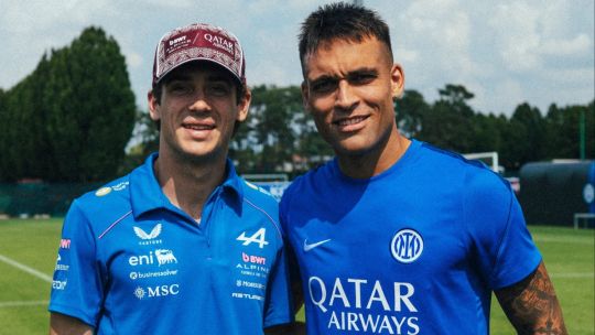 Franco Colapinto y Lautaro Martínez juntos en la previa al GP Italia de Fórmula 1