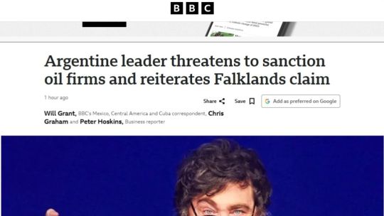 Qué dijo la prensa británica sobre el discurso de Milei sobre Malvinas