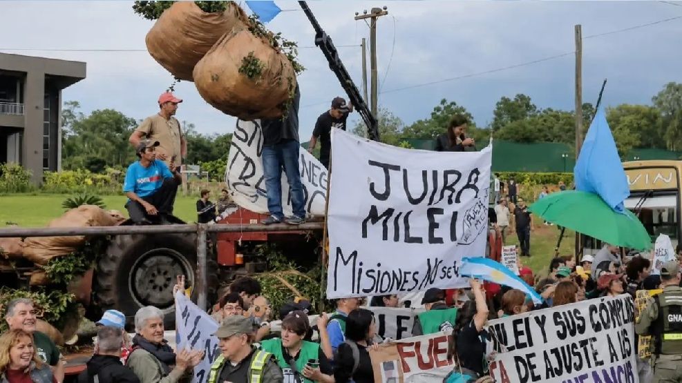 Protesta de yerbateros en Misiones