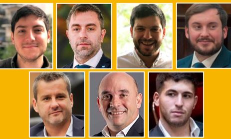 Arriba: Juan Carreira, Federico Furiase, Felipe Berón, Felipe Núñez. Abajo, Mariano Campero, Pedro Inchauspe y Sharif Menem. 