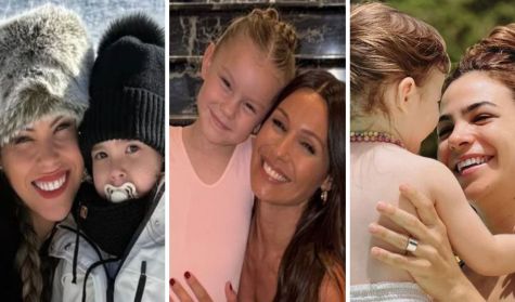 Barby Burlando con Sarah, Pampita con Anita y Agustina Cherri con Alba
