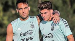 Lautaro Martínez y Julián Álvarez