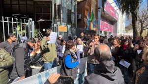 Protesta de trabajadores judiciales. 