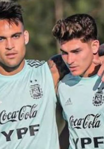 Lautaro Martínez y Julián Álvarez