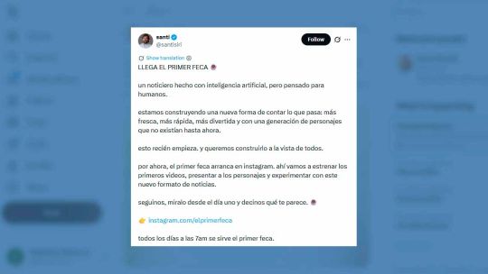 Polemica por un noticiero hecho con IA: los usuarios criticaron los subtítulos y la calidad