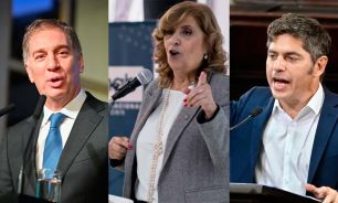 Diego Santilli, Marta Pascual y Axel Kicillof