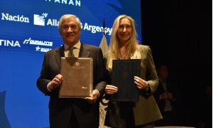 Karina Milei y el canciller italiano, Antonio Tajani