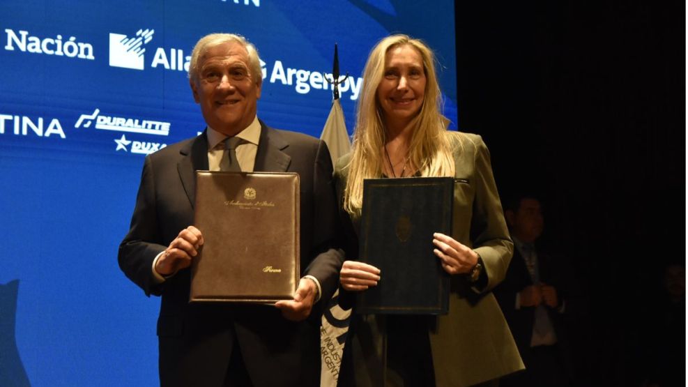 Karina Milei y el canciller italiano, Antonio Tajani