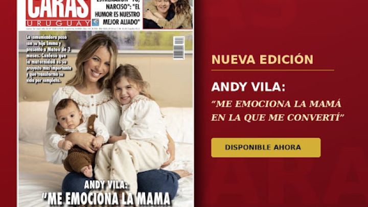 Andy Vila junto a sus hijos en CARAS.
