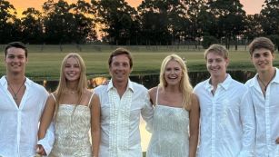 Valeria Mazza, Alejandro, Baltazar, Tiziano, Benicio y Taina Gravier