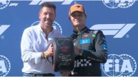 Diego Simeone junto a Lando Norris