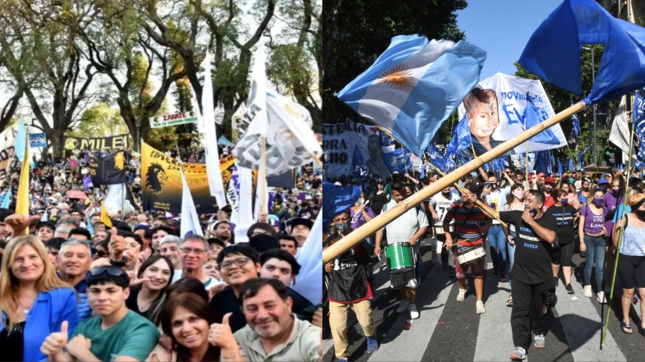 Militantes peronistas y de LLA
