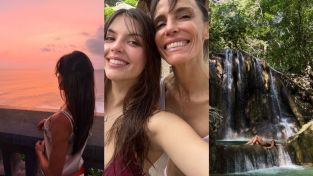 María Susini y su hija India Arana en Indonesia
