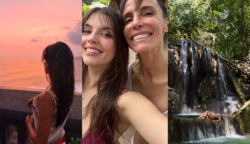 María Susini y su hija India Arana en Indonesia