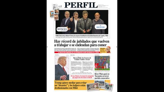 La tapa del Diario PERFIL del domingo 13 de septiembre de 2026