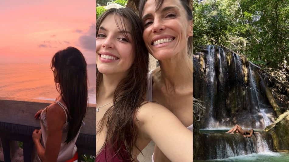 María Susini y su hija India Arana en Indonesia