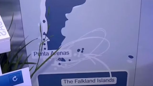 El stand de las Islas Malvinas en el pabellón británico de la Expo Prado de Uruguay