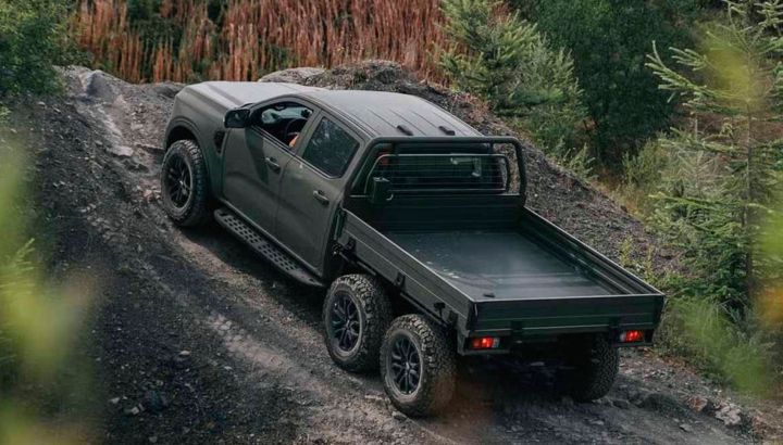Ford prepara una Ranger de seis ruedas con sistema híbrido y 286 CV que puede remolcar 4,5 toneladas