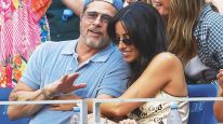 Brad Pitt e Inés de Ramón en el US OPEN
