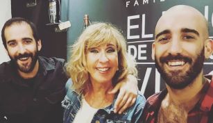 Georgina Barbarossa junto a sus hijos, Tomás y Juan