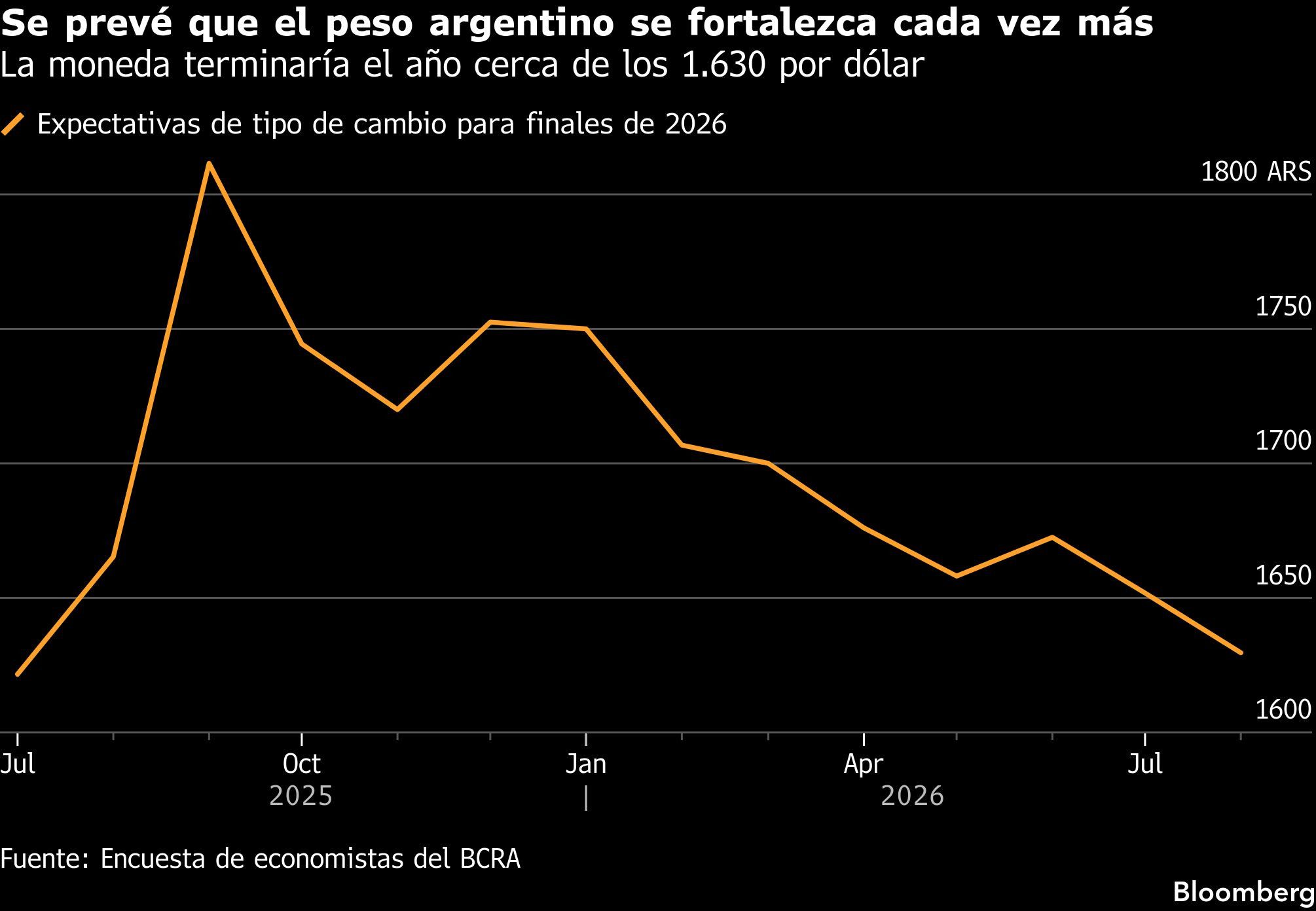 Se prevé que el peso argentino se fortalezca cada vez más | La moneda terminaría el año cerca de los 1.630 por dólar
