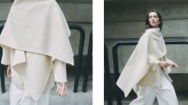 Ideas de look con poncho, chal y tapado para el cambio de estación de invierno a primavera