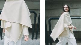 Ideas de look con poncho, chal y tapado para el cambio de estación de invierno a primavera