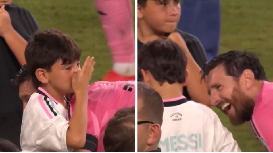 Lionel Messi con su hijo menor, Ciro
