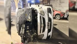 Choque y vuelco en Liniers