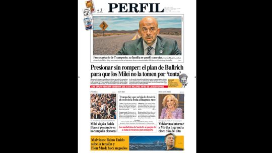 La tapa del Diario PERFIL del sábado 19 de septiembre de 2026