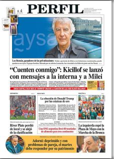 La tapa del Diario PERFIL del domingo 20 de septiembre de 2026