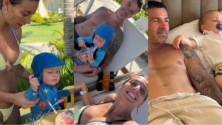 Sol Pérez y Guido Mazzoni junto a su hijo Marco