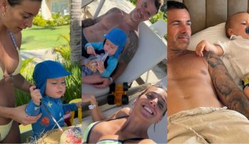 Sol Pérez y Guido Mazzoni junto a su hijo Marco