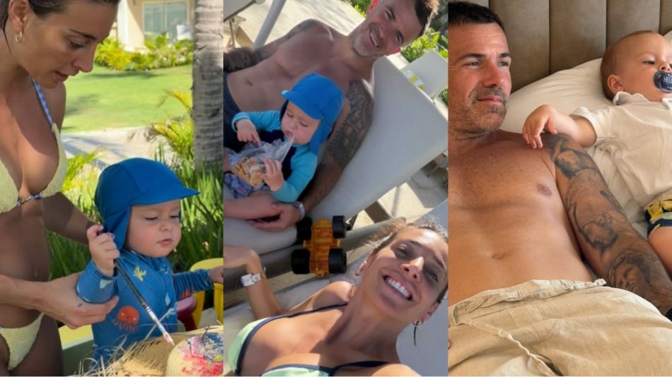 Sol Pérez y Guido Mazzoni junto a su hijo Marco