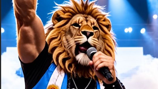 El rock con leones que subió Milei contra los "periodistas de mierda"