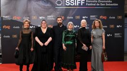 De izquierda a derecha Alejandra Flechner, Carolina Alvarez, Pablo Larraín, Mariana Enriquez, Mercedes Morán y Dolores Fonzi