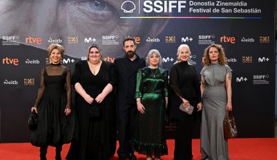 De izquierda a derecha: Alejandra Flechner, Carolina Alvarez, Pablo Larraín, Mariana Enriquez, Mercedes Morán y Dolores Fonzi.