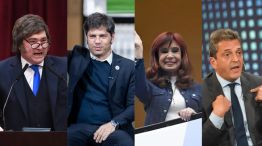Milei y los candidatos en un supuesto balotaje