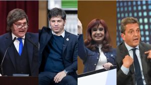 Milei y los candidatos en un supuesto balotaje
